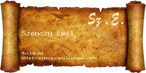 Szenczy Emil névjegykártya