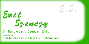 emil szenczy business card